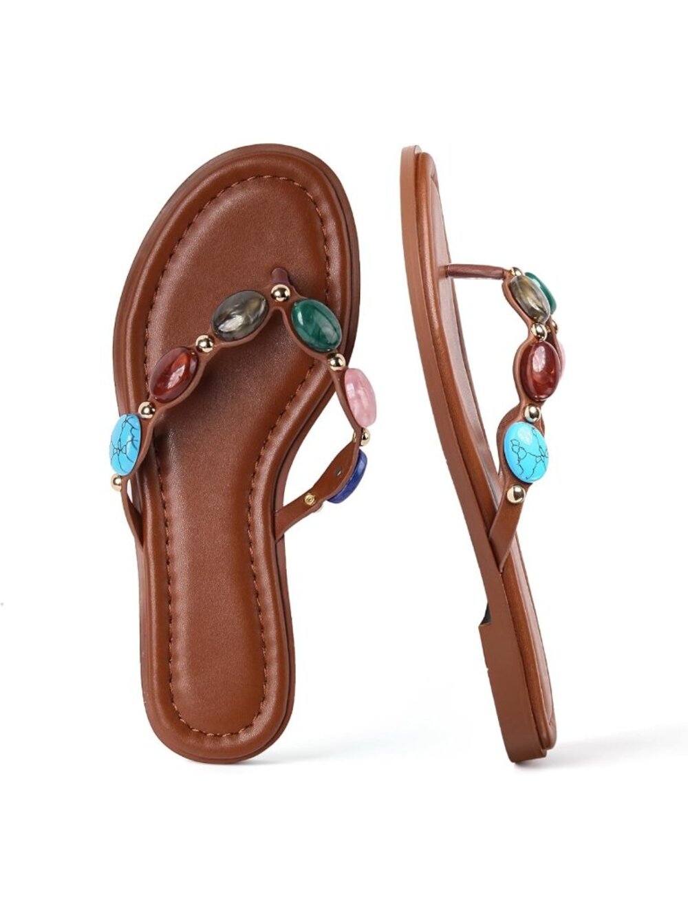 Beaded Flip Flops for Women - Jeweled Thong Sandals Perfect for Beach Days